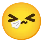 ağzı açık gülme + hapşıran yüz