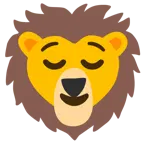 rahatlamış yüz + aslan