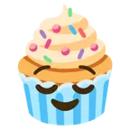 rahatlamış yüz + cupcake