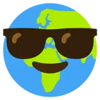 lächelndes Gesicht mit Sonnenbrille + Globus mit Europa und Afrika