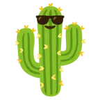 lächelndes Gesicht mit Sonnenbrille + Kaktus