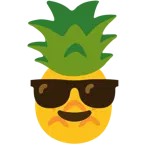lächelndes Gesicht mit Sonnenbrille + Ananas