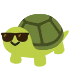 lächelndes Gesicht mit Sonnenbrille + Schildkröte