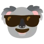 lächelndes Gesicht mit Sonnenbrille + Koala