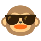 lächelndes Gesicht mit Sonnenbrille + Affengesicht