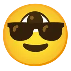 lächelndes Gesicht mit Sonnenbrille + Auge