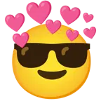 lächelndes Gesicht mit Sonnenbrille + Herz mit Pfeil