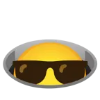 lächelndes Gesicht mit Sonnenbrille + Loch
