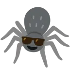 lächelndes Gesicht mit Sonnenbrille + Spinne