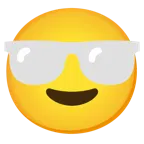 lächelndes Gesicht mit Sonnenbrille + weißes Herz
