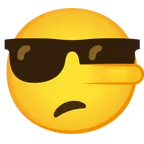 lächelndes Gesicht mit Sonnenbrille + lügendes Gesicht