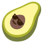 lächelndes Gesicht mit Sonnenbrille + Avocado