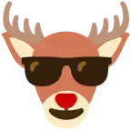 lächelndes Gesicht mit Sonnenbrille + Hirsch