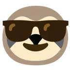 lächelndes Gesicht mit Sonnenbrille + Faultier