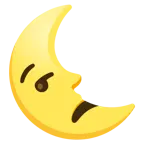 unamused face + last quarter moon face