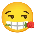 unamused face + rose