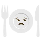 unamused face + fork and knife with plate