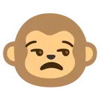unamused face + monkey face