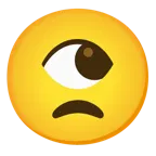 unamused face + eye