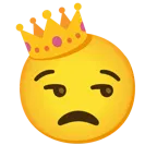 unamused face + crown