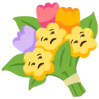 unamused face + bouquet