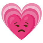 unamused face + growing heart