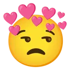 unamused face + heart with arrow