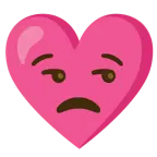 unamused face + heart with ribbon