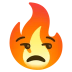 unamused face + fire