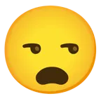 unamused face + anguished face