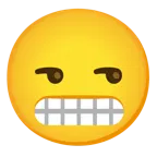 unamused face + grimacing face