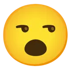 unamused face + face with open mouth
