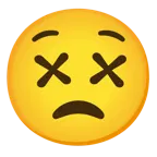 unamused face + face with crossed-out eyes