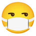 unamused face + face with medical mask