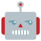 unamused face + robot