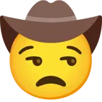 unamused face + cowboy hat face