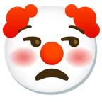 unamused face + clown face