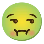 unamused face + nauseated face