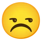 unamused face + frowning face
