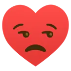 unamused face + heart suit