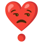 unamused face + heart exclamation