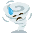 downcast face with sweat + tornado