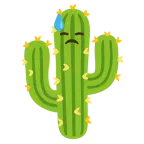 downcast face with sweat + cactus