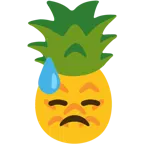 downcast face with sweat + pineapple