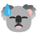 downcast face with sweat + koala