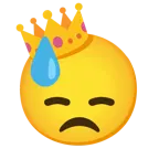 downcast face with sweat + crown