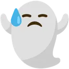 downcast face with sweat + ghost