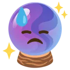downcast face with sweat + crystal ball