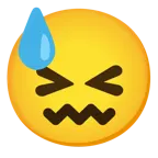 downcast face with sweat + confounded face