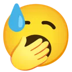 downcast face with sweat + yawning face